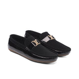 Black Suede & Patent Loafer LS15