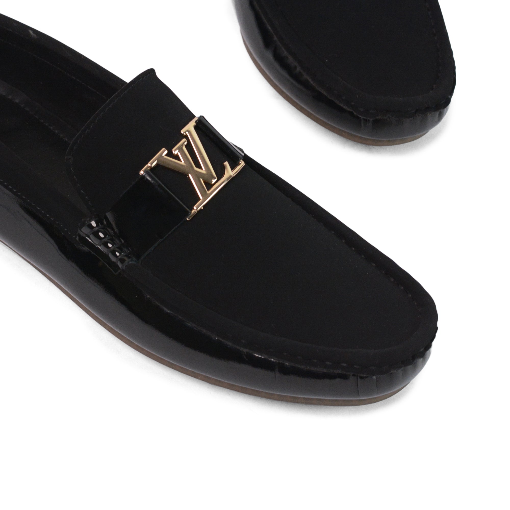 Black Suede & Patent Loafer LS15