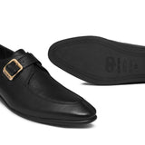 Black Singal Monk Leather Shoe PJ18