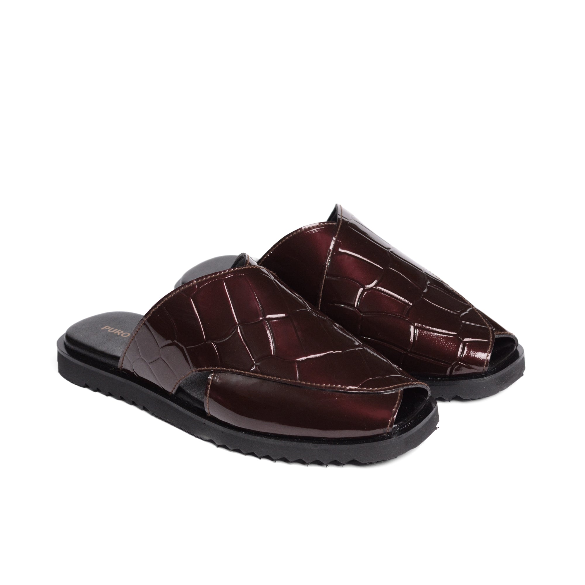 Maroon Patent Peshawari Mule SA04
