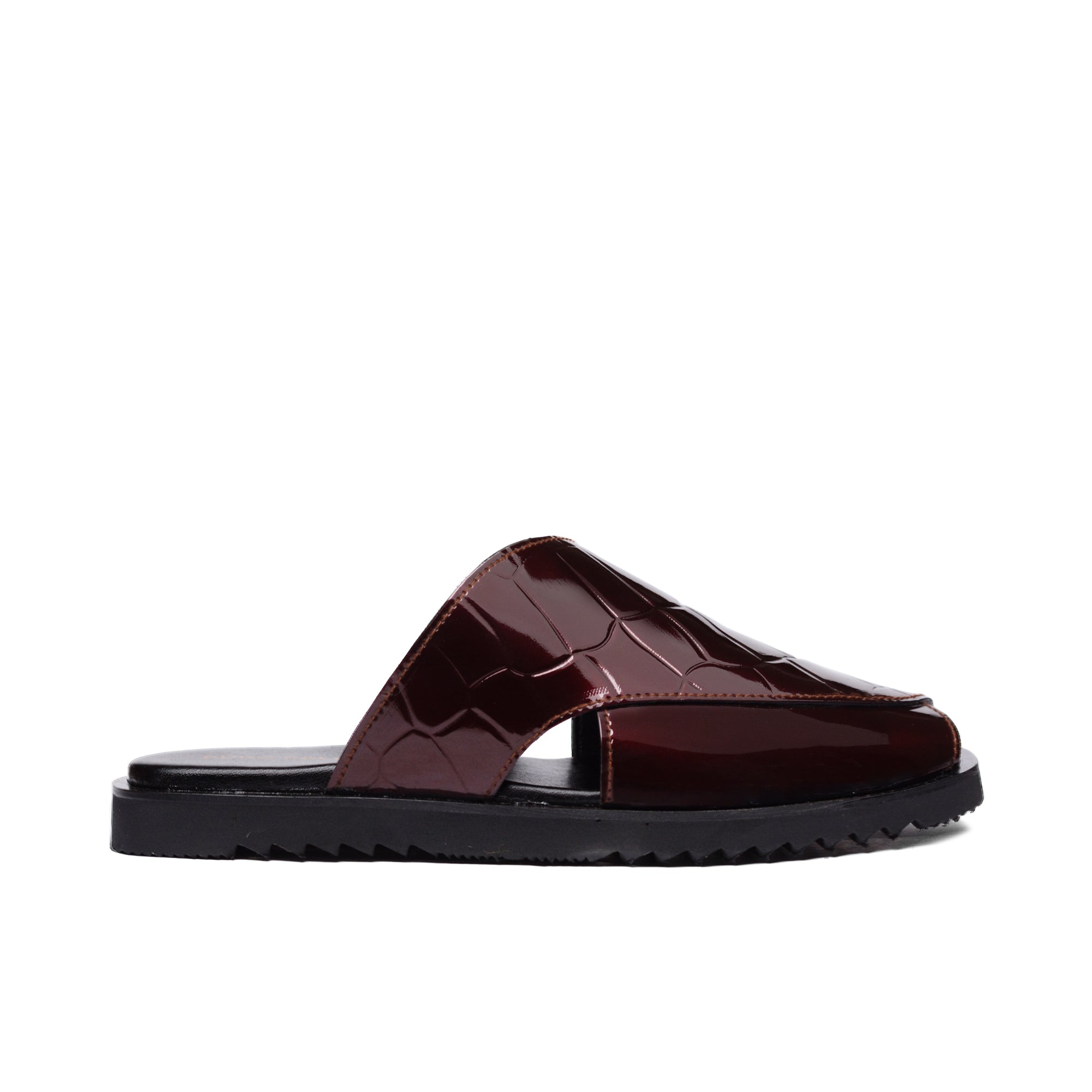Maroon Patent Peshawari Mule SA04