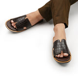 Brown Croc Slipper SA54