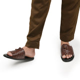 Brown Woven Tassel Slipper SA55