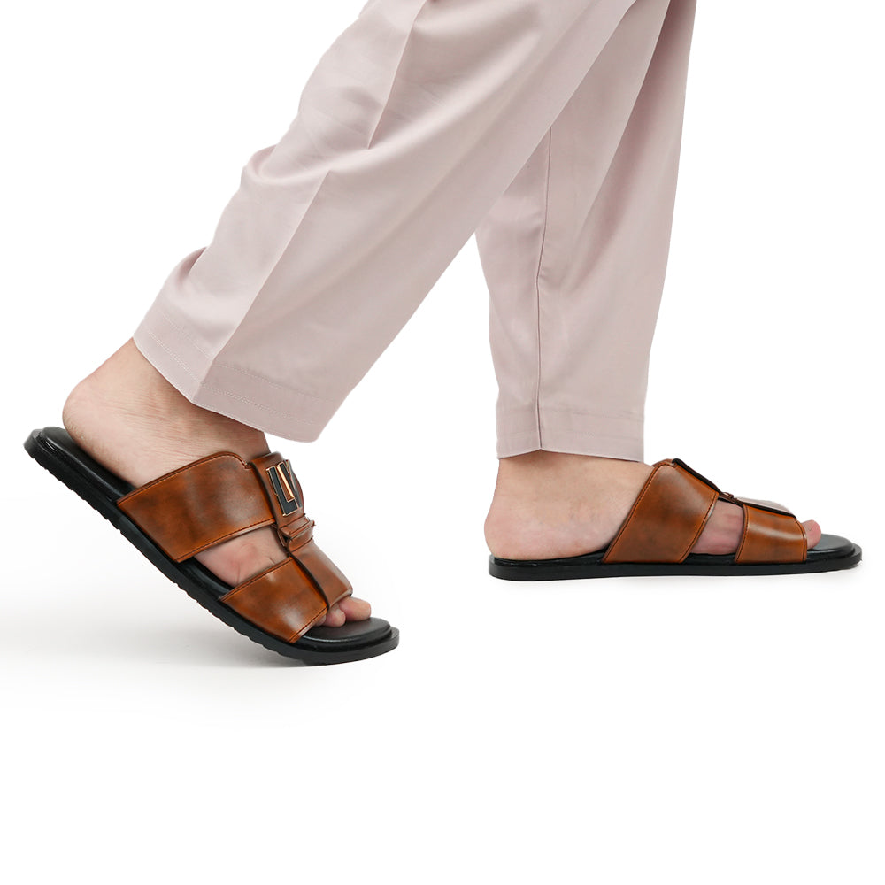 Brown LV Buckle Slipper SA44