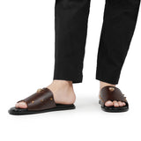 Brown Head Leather Slipper SR05