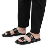 Black Double Buckle Slipper SZ05