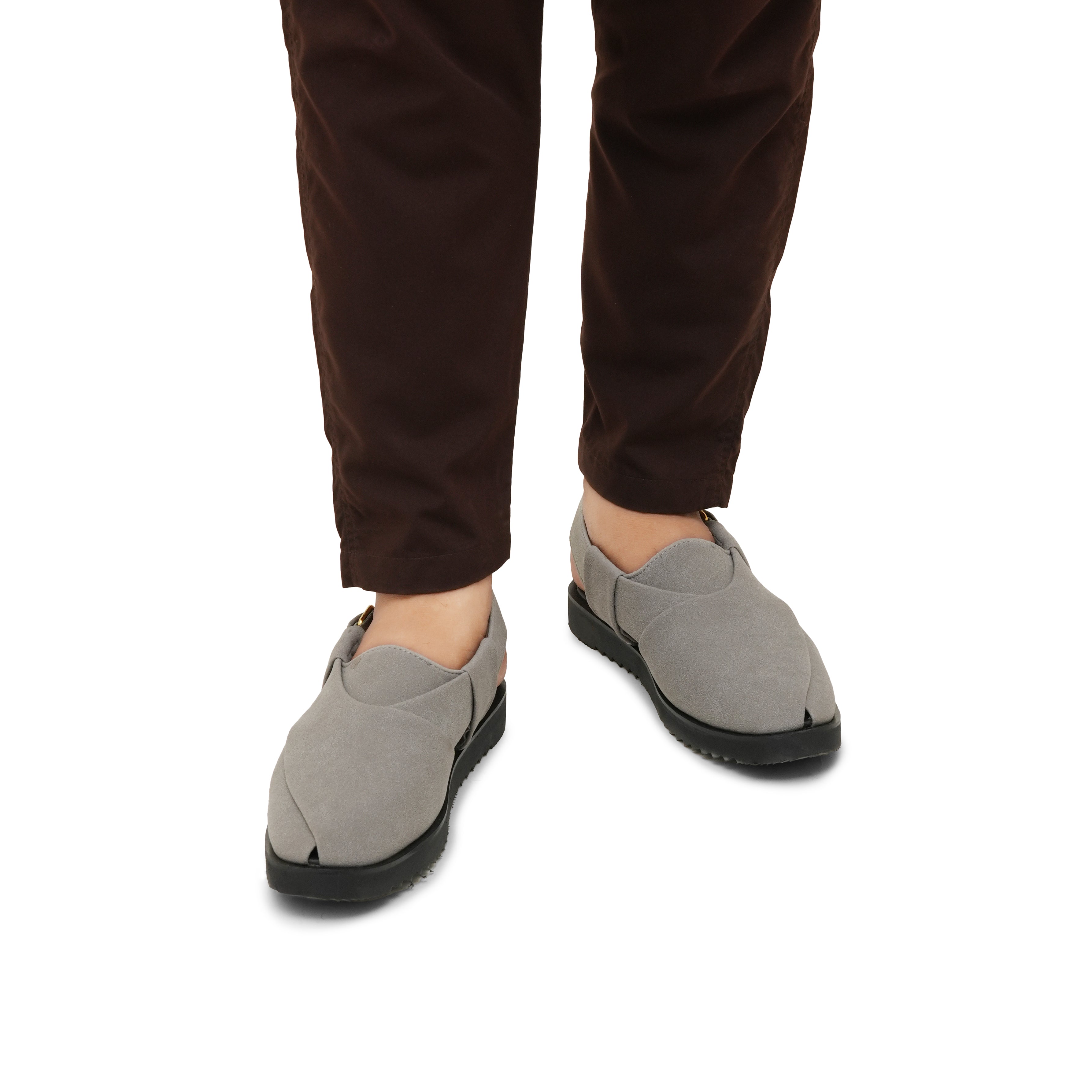 Gray Suede Peshawari Chappal DZ39