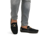 Black Suede & Patent Loafer LS15