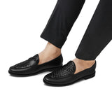 Black Woven Hook Buckle Shoe FZ41
