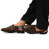 Brown Classy Textured Peshawari Chappal DZ61