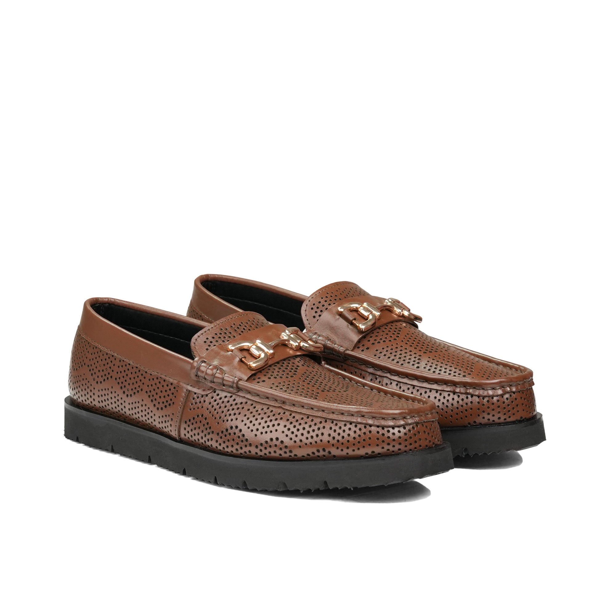 Brown Circle Textured Shoe PJ08