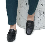 Black Croc Folding Shoe PA62