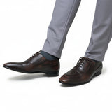 Brown Croc Lace Shoe PJ20