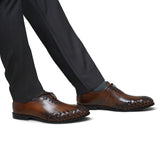 Brown Woven Oxford Shoe FZ57
