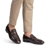 Brown Top Woven Leather Shoe PJ11
