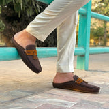 Chocolate Luxury Suede Mule MA11