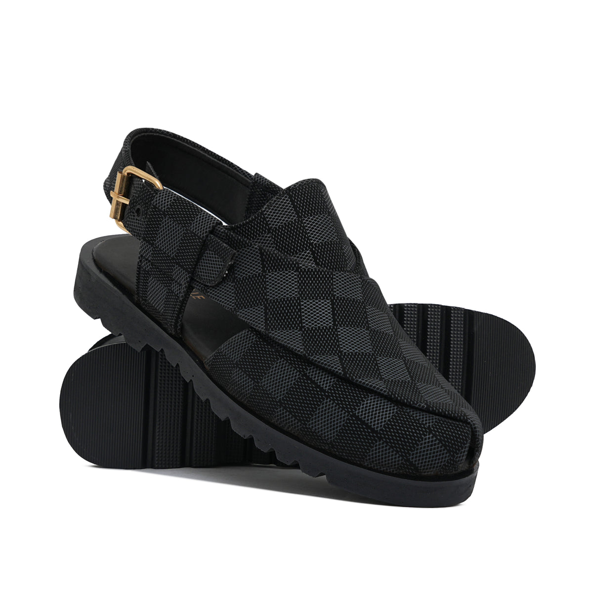 Black Check Sandal DZ23