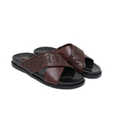 Brown Cross Slipper SA158