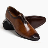Men Formal Brown Tone Lace Pure Leather Shoe