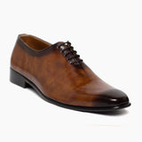 Men Formal Brown Tone Lace Pure Leather Shoe