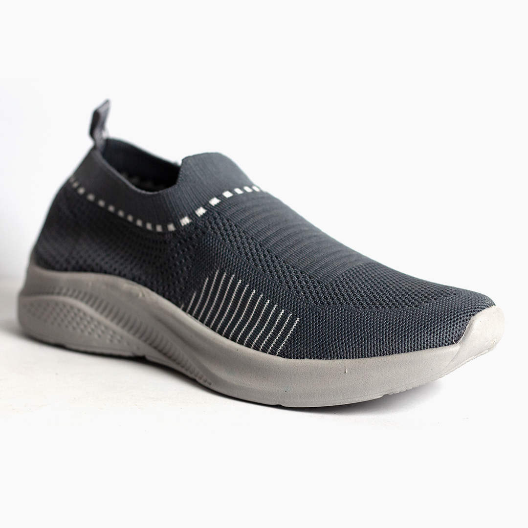 Grey Fly Knitted Running Sneakers 00X