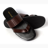 Men Slipper Premium Brown Leather SLP13
