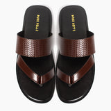 Men Slipper Premium Brown Leather SLP13