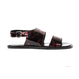 Men Sandals Premium Black Burgundy Patent SLP0147