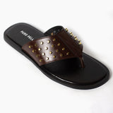 Men Brown Leather Slippers SlpBr05