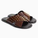 Men Slipper Premium Brown Leather SLP2