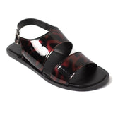 Men Sandals Premium Black Burgundy Patent SLP0147