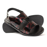 Men Sandals Premium Black Burgundy Patent SLP0147