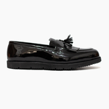 Men Formal High Sole Black Pure Patent Leather Shoe