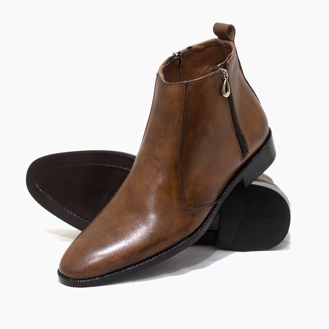 Brown Leather Chelsea Boot PS06