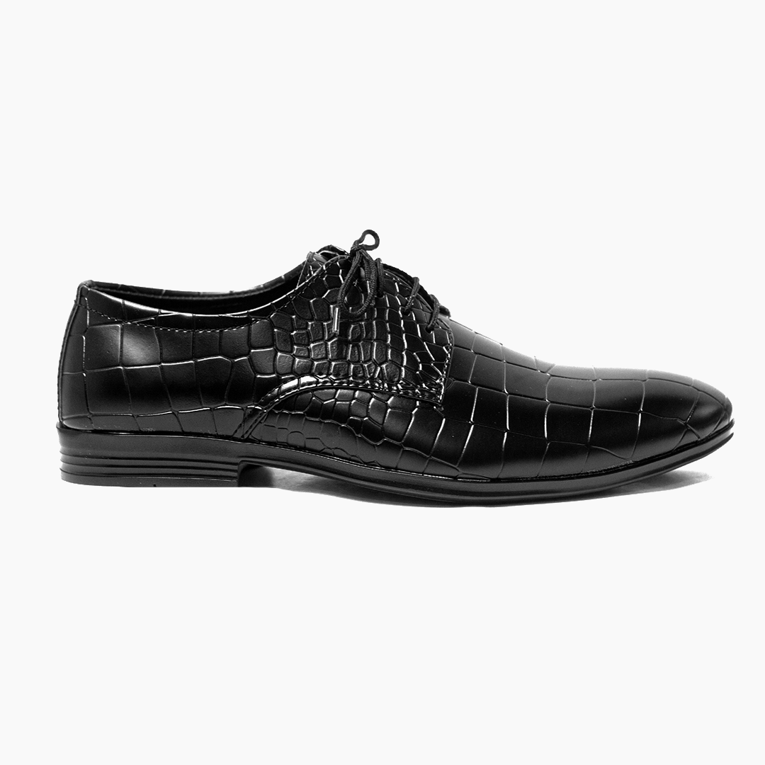 Men Formal Black Croc Lace Shoe