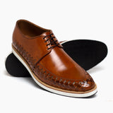 Men Formal Handmade Leather Woven With Imported Sole Shoe