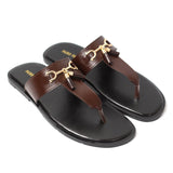 Men Slipper Premium Brown Tassels Buckle SLP056