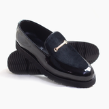 Men Formal High Sole Black Pure Leather Shoe X003